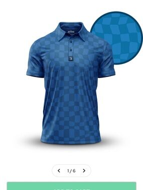 Blue Checkered Performance Polo Shirt by Bogey Bros